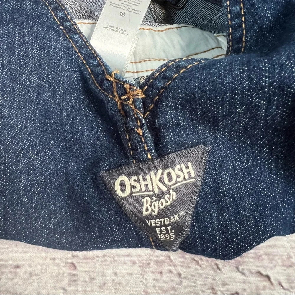 Oshkosh‎ B'gosh Toddler 4T Buffalo Plaid Overalls Denim Cotton Blend